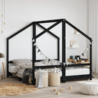 Children's bed frame 2x(80x160) cm solid black pine wood