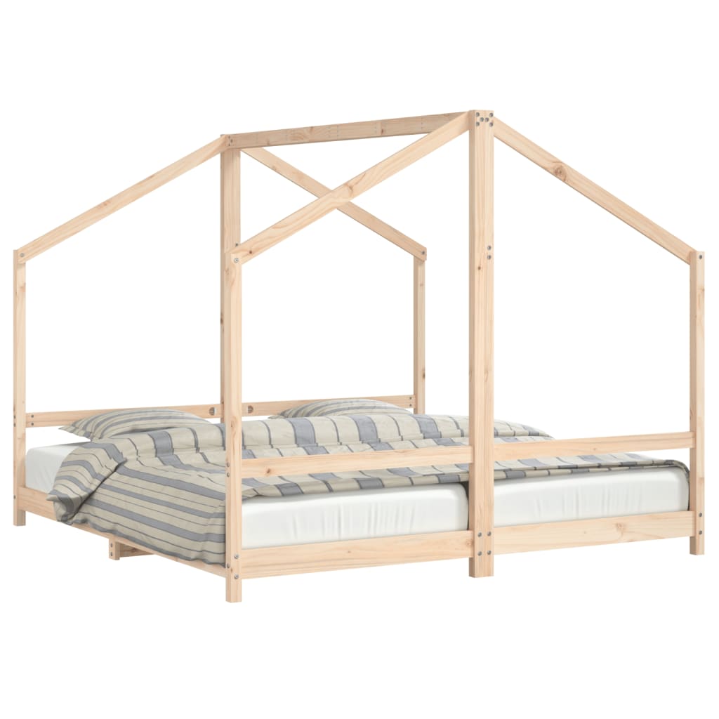 Kinderbedframe 2X(90X190) Cm Massief Grenenhout