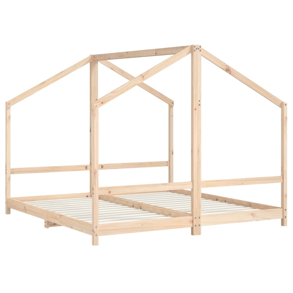 Kinderbedframe 2X(90X190) Cm Massief Grenenhout