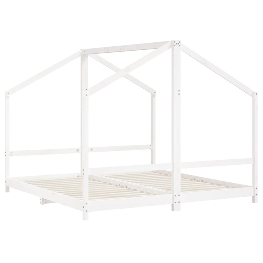 Kinderbedframe 2X(90X190) Cm Massief Grenenhout Wit