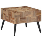 Coffee table 55x55x40 cm solid reclaimed teak wood grey