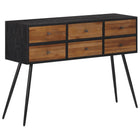 Wandtafel 116x30x76 cm massief gerecycled teakhout