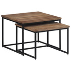 Set of 2 nesting tables solid teak wood