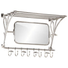 Kapstok met spiegel wandmontage aluminium 81x38x60 cm