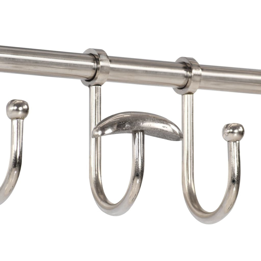 Bagagerek Met Kleerhangers En Spiegel Wandmontage Aluminium 81 x 38 x 60 cm
