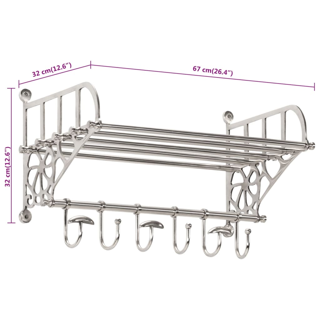 Bagagerek Met Kleerhangers Wandmontage Aluminium