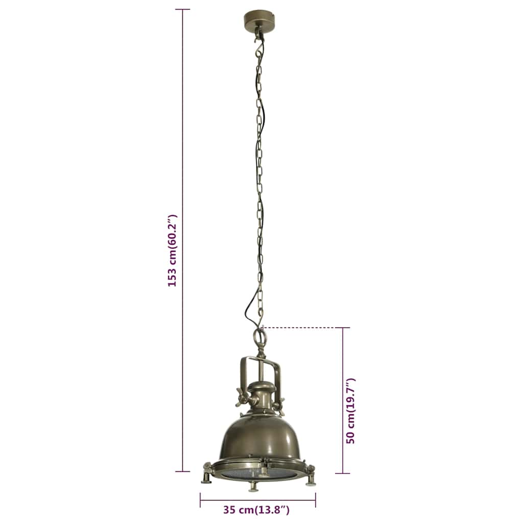 Hanglamp 35X35X153 Cm Aluminium Zilver En Wit