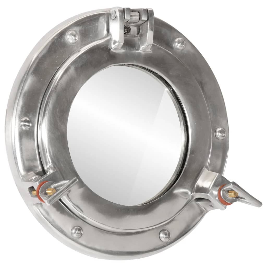 Wandspiegel Patrijspoort Ø23 Cm Aluminium En Glas Groen