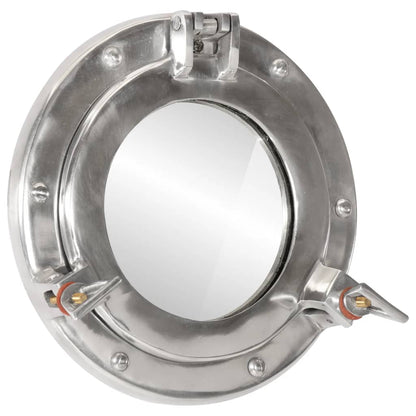 Wandspiegel Patrijspoort Ø23 Cm Aluminium En Glas Groen