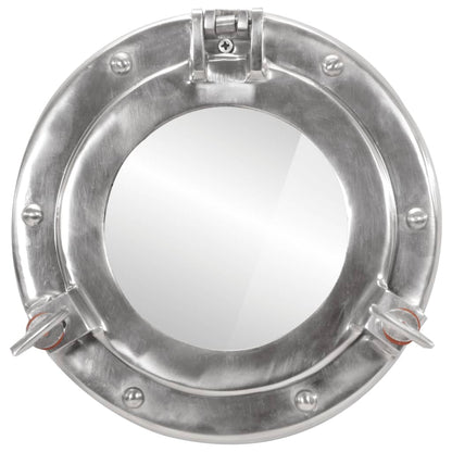 Wandspiegel Patrijspoort Ø23 Cm Aluminium En Glas Groen