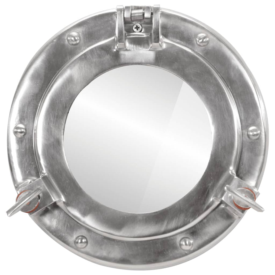 Wandspiegel Patrijspoort Ø23 Cm Aluminium En Glas Groen