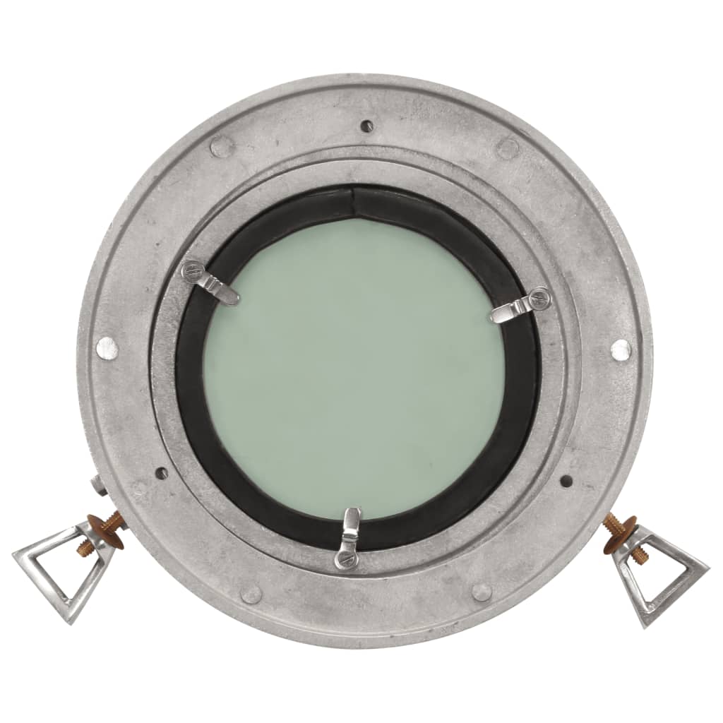 Wandspiegel Patrijspoort Ø23 Cm Aluminium En Glas Groen