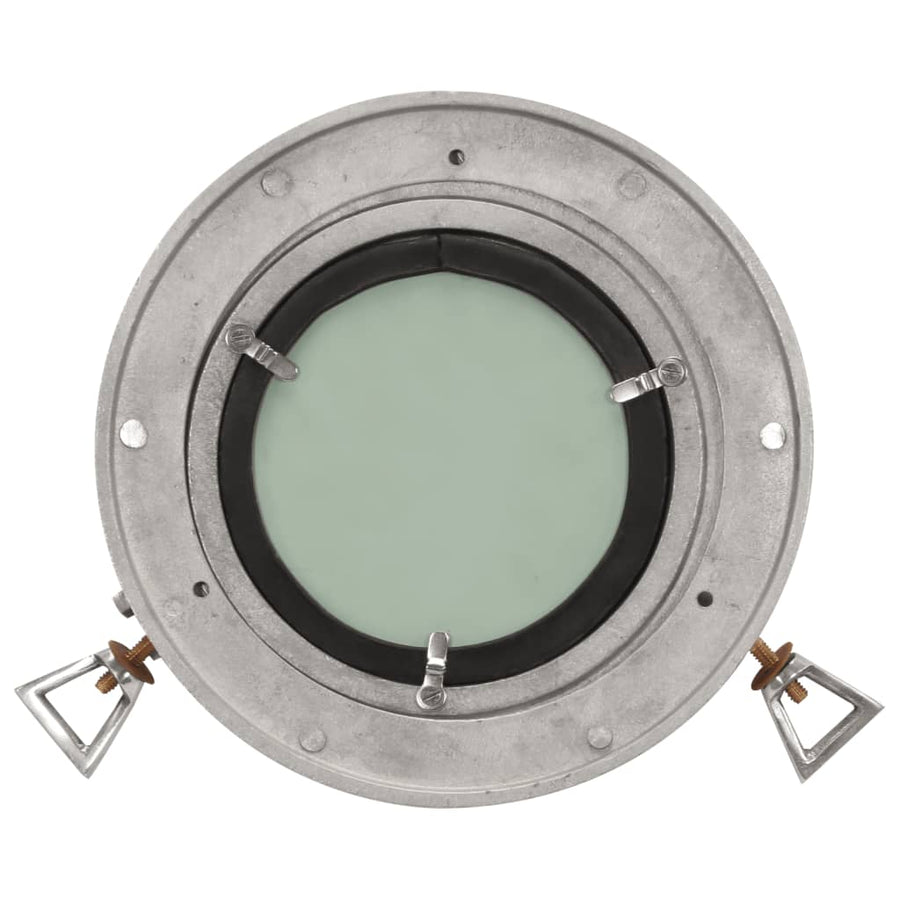 Wandspiegel Patrijspoort Ø23 Cm Aluminium En Glas Groen