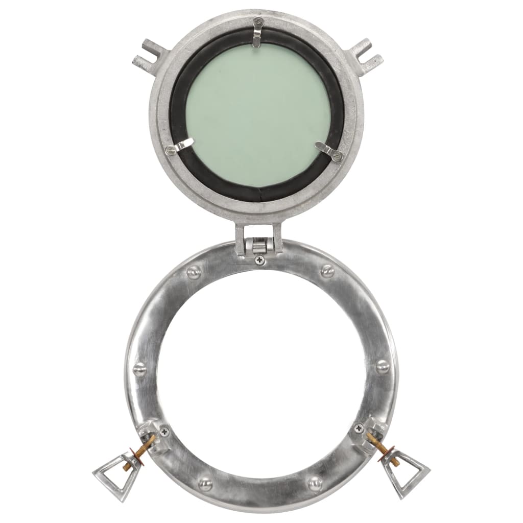 Wandspiegel Patrijspoort Ø23 Cm Aluminium En Glas Groen