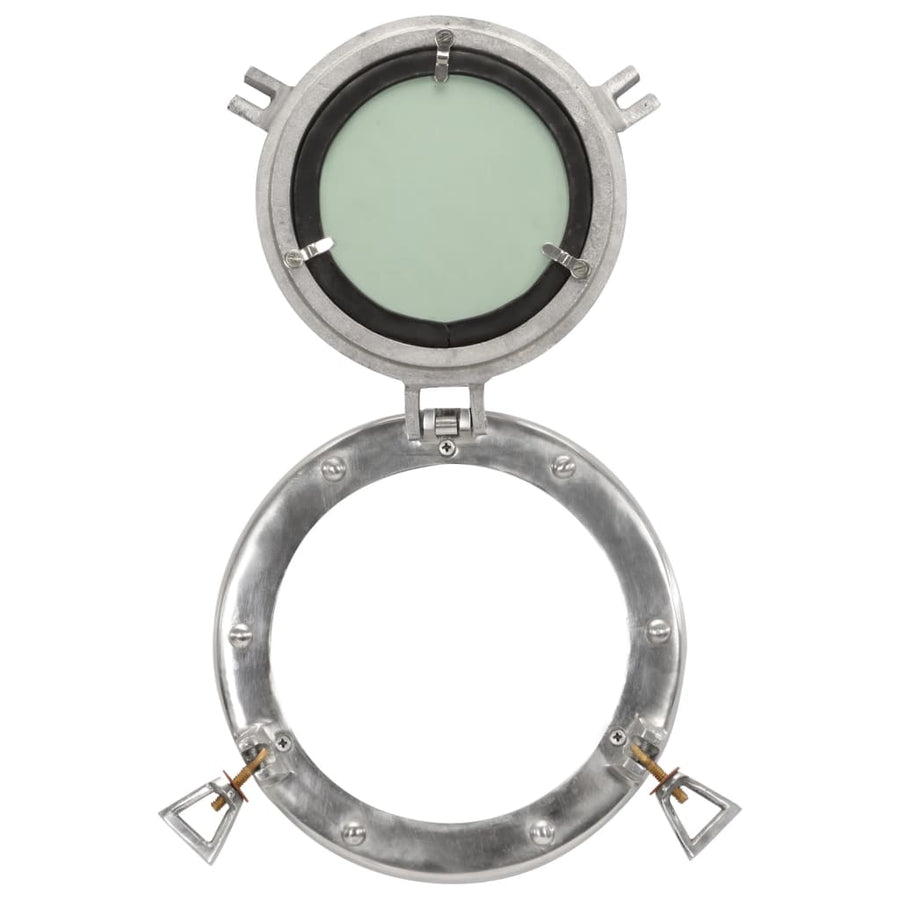 Wandspiegel Patrijspoort Ø23 Cm Aluminium En Glas Groen
