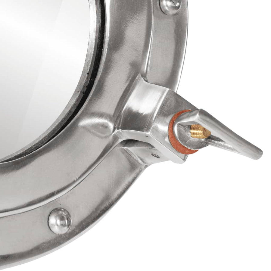 Wandspiegel Patrijspoort Ø23 Cm Aluminium En Glas Groen