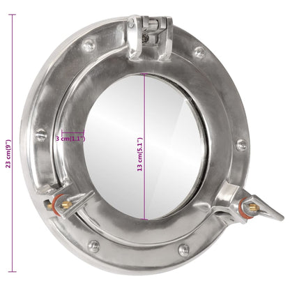 Wandspiegel Patrijspoort Ø23 Cm Aluminium En Glas Groen