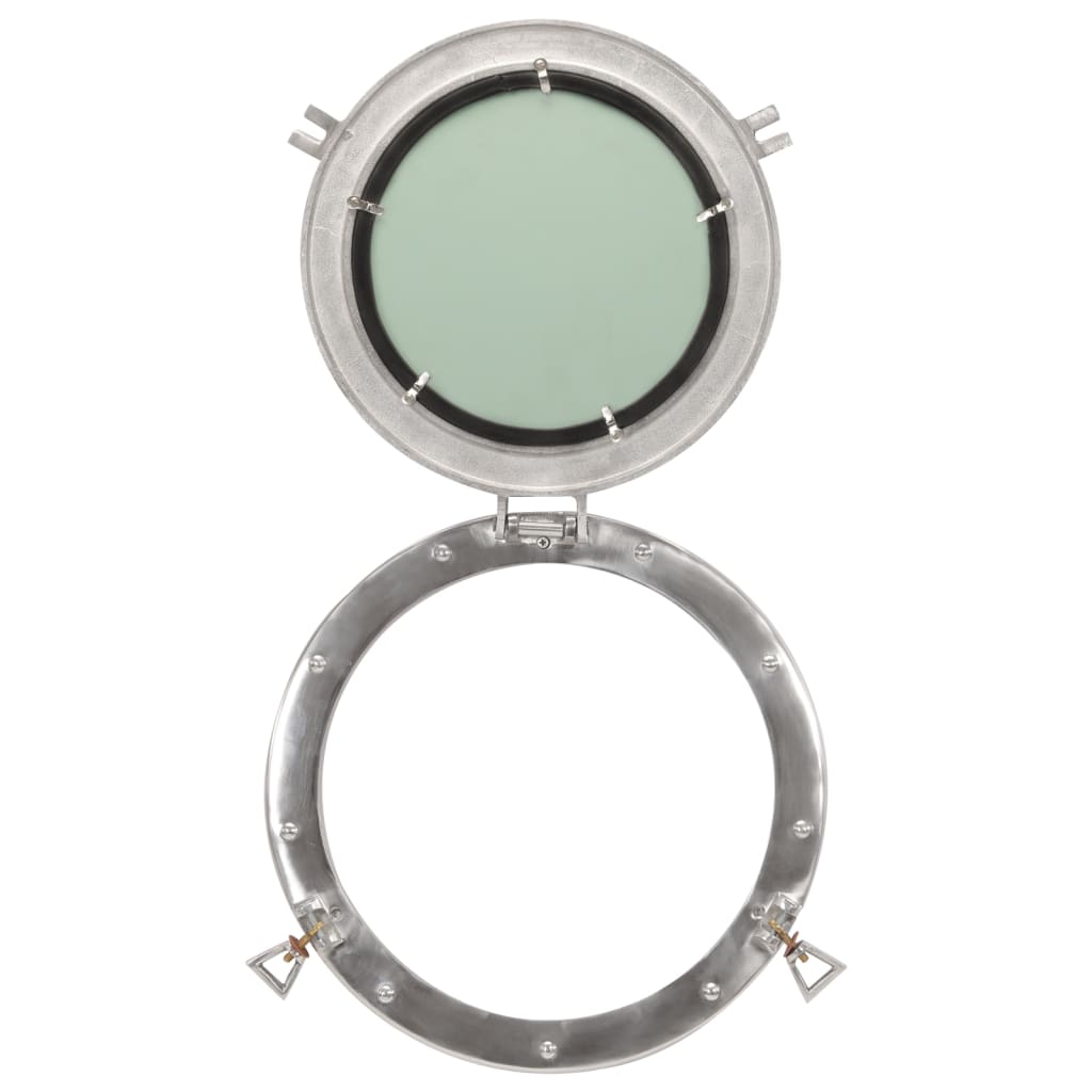 Wandspiegel patrijspoort Ø38 cm aluminium en glas
