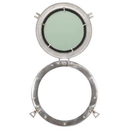 Wandspiegel patrijspoort Ø38 cm aluminium en glas