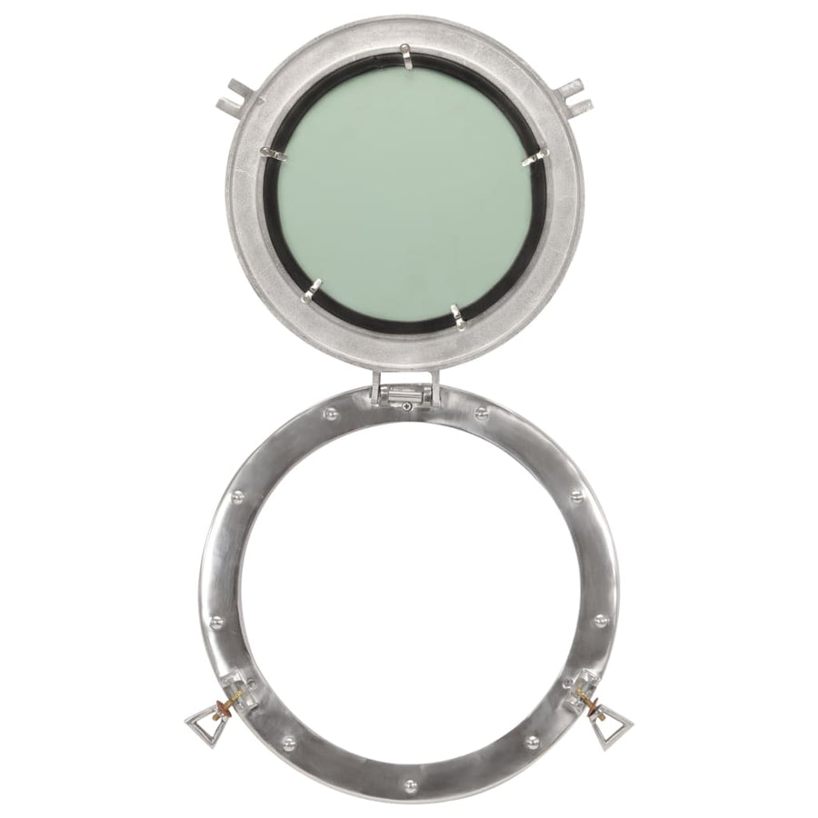 Wandspiegel patrijspoort Ø38 cm aluminium en glas