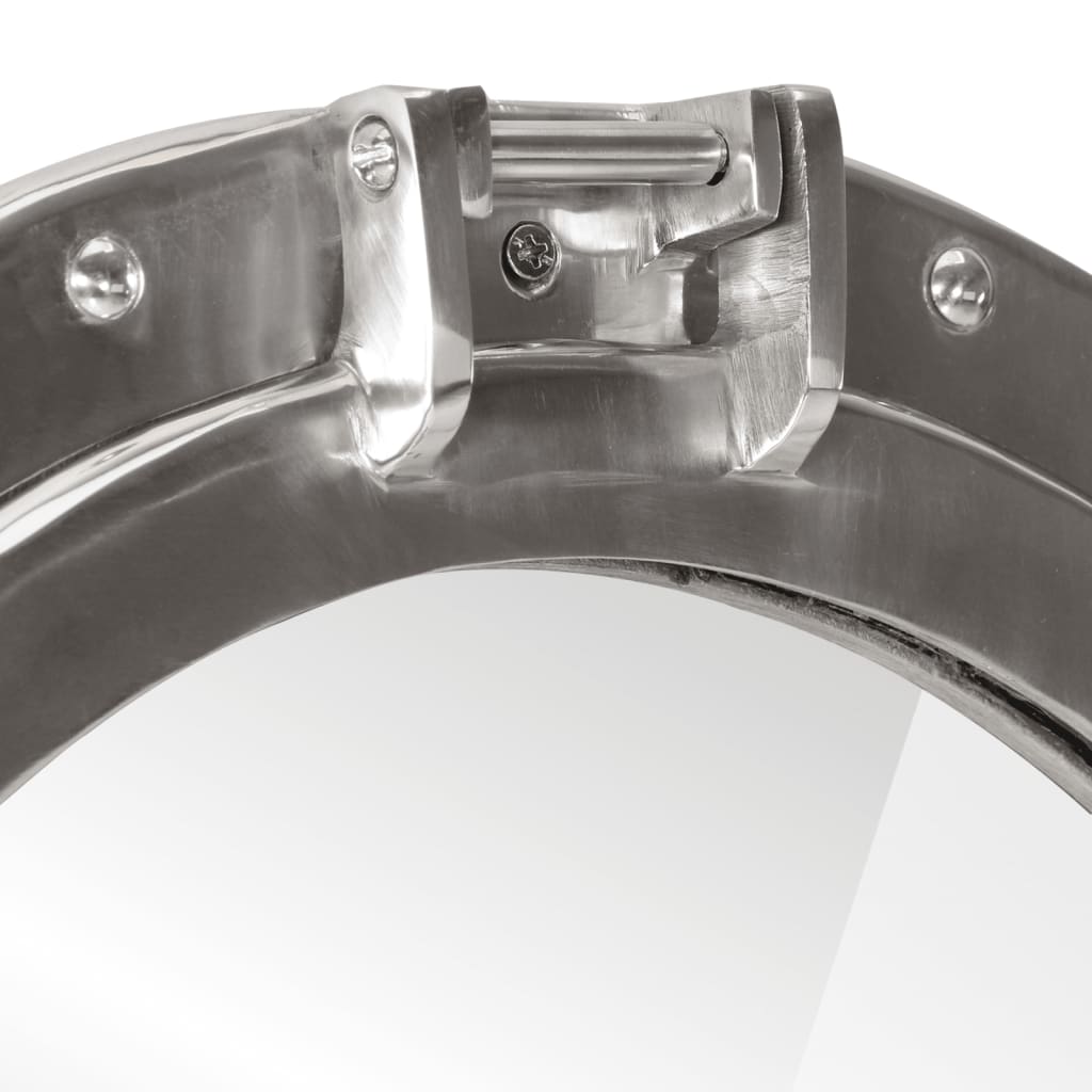 Wandspiegel patrijspoort Ø38 cm aluminium en glas