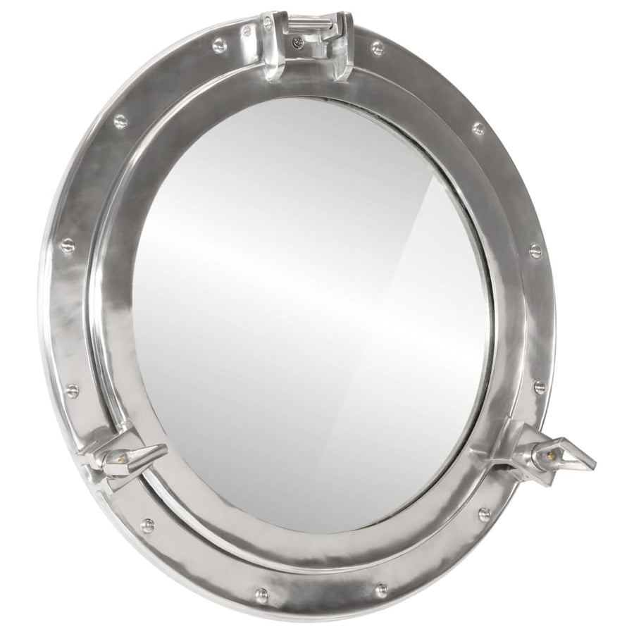 Wandspiegel Patrijspoort Ø50 Cm Aluminium En Glas