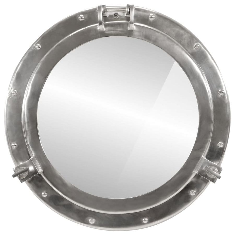 Wandspiegel Patrijspoort Ø50 Cm Aluminium En Glas
