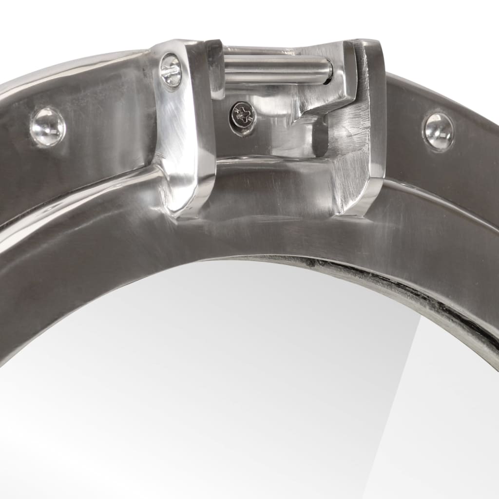 Wandspiegel Patrijspoort Ø50 Cm Aluminium En Glas