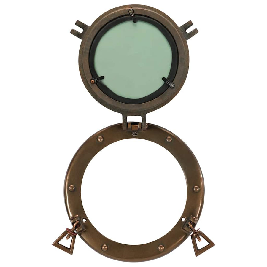 Wandspiegel Patrijspoort Ø23 Cm Aluminium En Glas