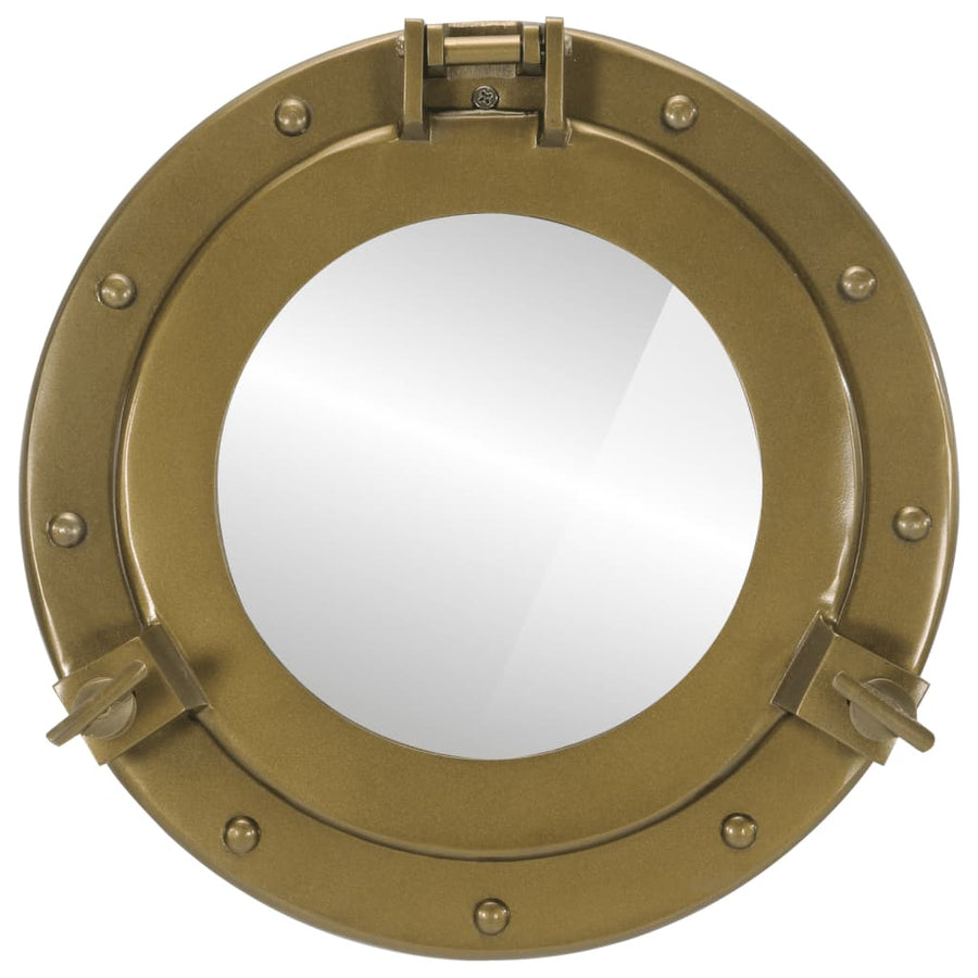 Wandspiegel Patrijspoort Ø30 Cm Aluminium En Glas