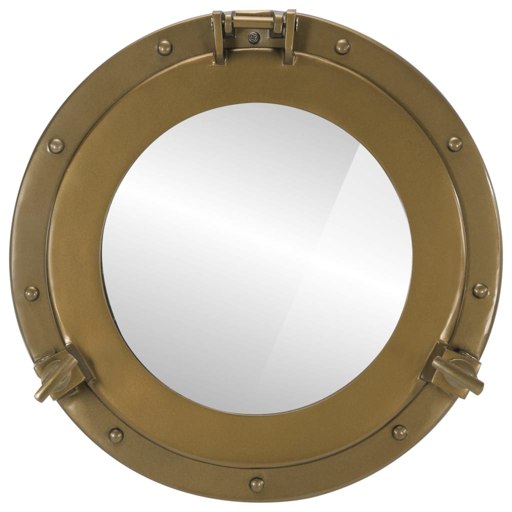 Wandspiegel Patrijspoort Ø38 Cm Aluminium En Glas