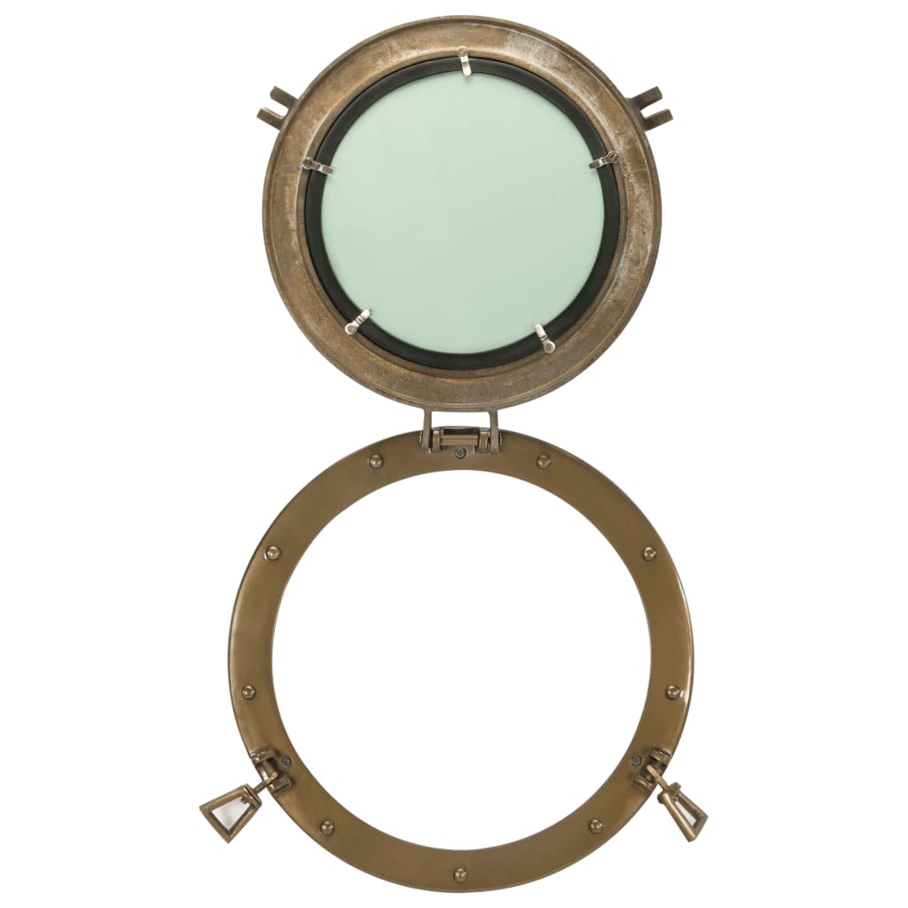Wandspiegel Patrijspoort Ø38 Cm Aluminium En Glas