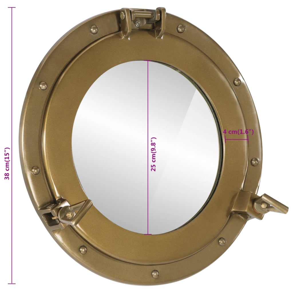 Wandspiegel Patrijspoort Ø38 Cm Aluminium En Glas
