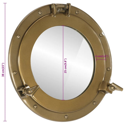 Wandspiegel Patrijspoort Ø38 Cm Aluminium En Glas