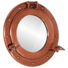 Wandspiegel patrijspoort Ø30 cm aluminium koper