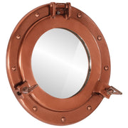Wandspiegel patrijspoort Ø30 cm aluminium koper