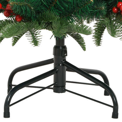 Kunstkerstboom Met Scharnieren Dennenappels En Bessen 120 cm Basis