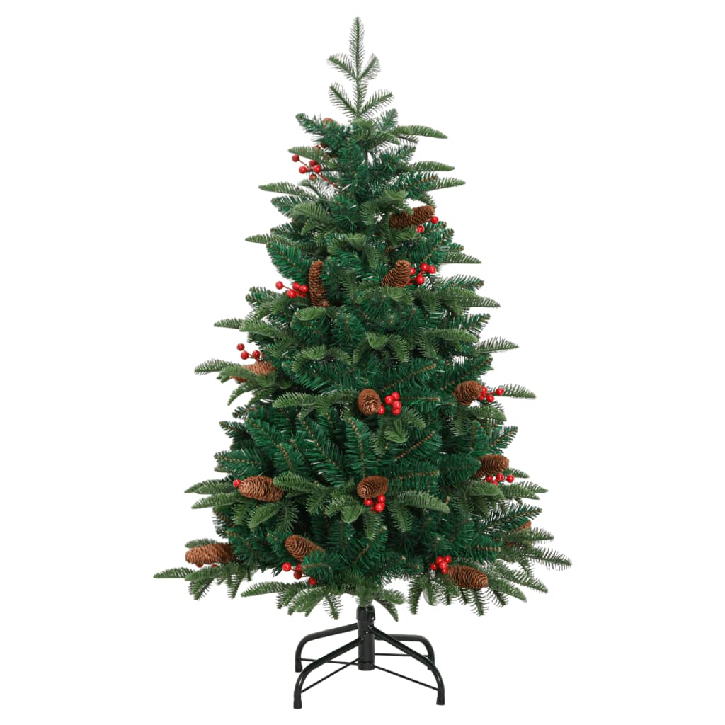 Kunstkerstboom Met Scharnieren Dennenappels En Bessen 150 cm Basis