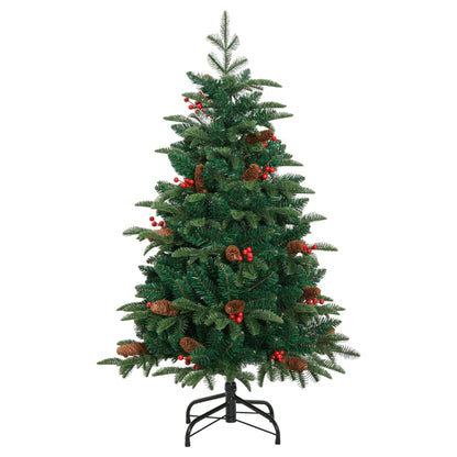 Kunstkerstboom Met Scharnieren Dennenappels En Bessen 150 cm Basis