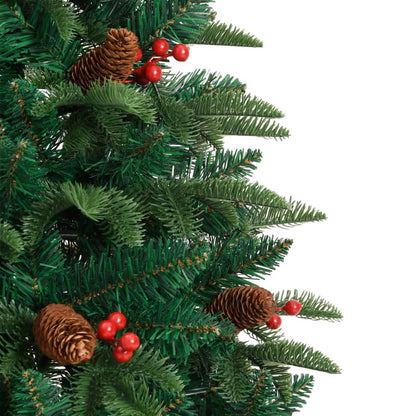 Kunstkerstboom Met Scharnieren Dennenappels En Bessen 150 cm Basis
