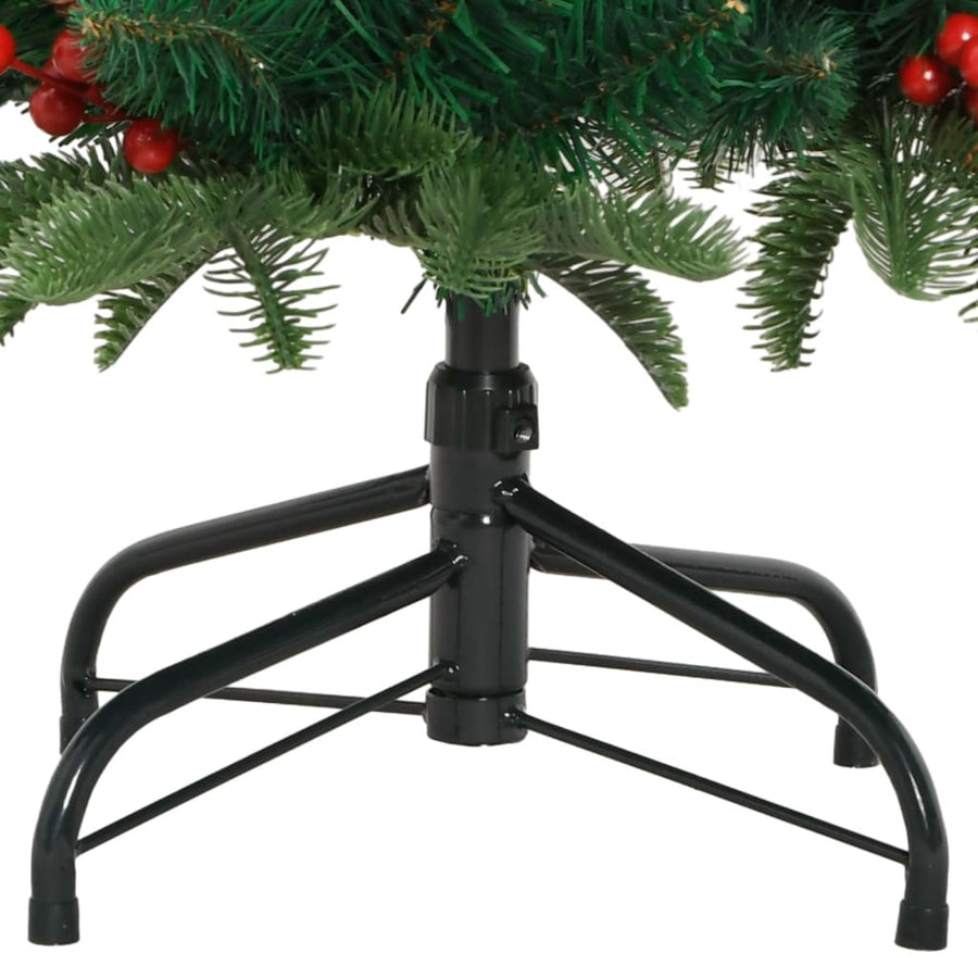 Kunstkerstboom Met Scharnieren Dennenappels En Bessen 150 cm Basis