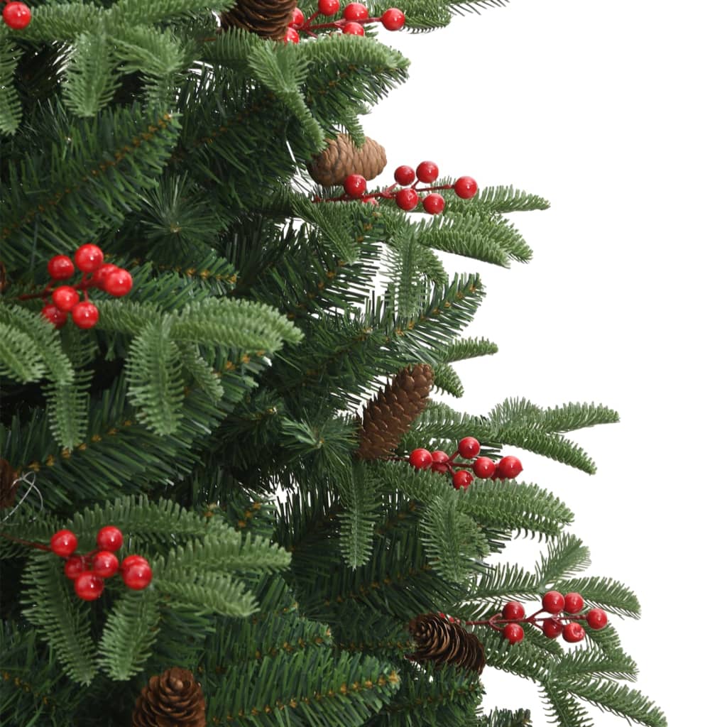 Kunstkerstboom Met Scharnieren Dennenappels En Bessen 180 cm Basis
