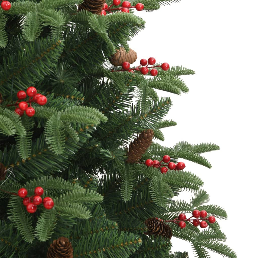 Kunstkerstboom Met Scharnieren Dennenappels En Bessen 180 cm Basis