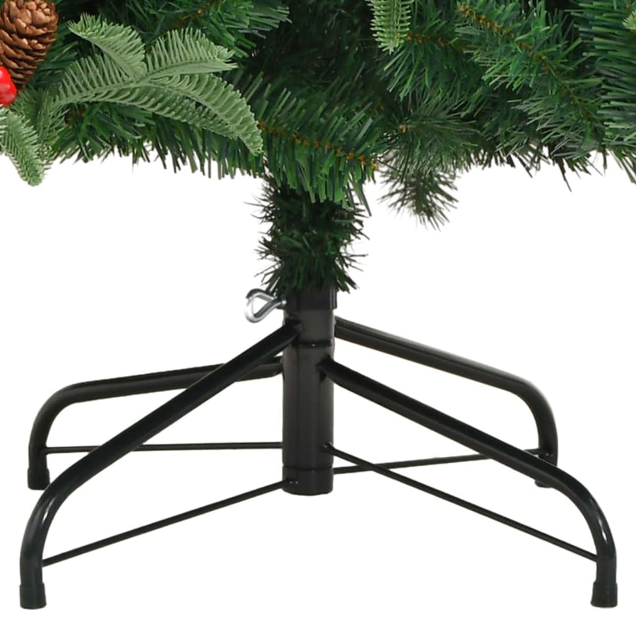 Kunstkerstboom Met Scharnieren Dennenappels En Bessen 180 cm Basis