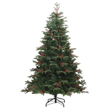 Kunstkerstboom Met Scharnieren Dennenappels En Bessen 210 cm Basis