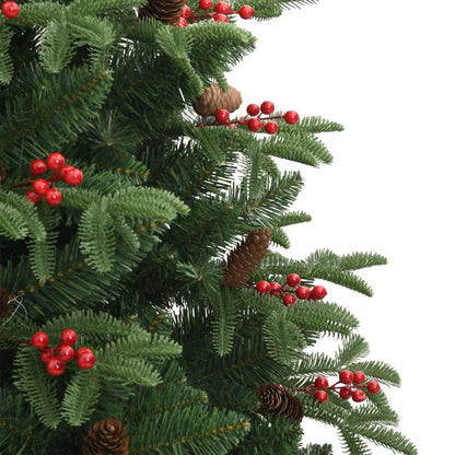 Kunstkerstboom Met Scharnieren Dennenappels En Bessen 240 cm Basis