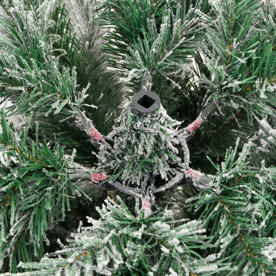 Kunstkerstboom Met Scharnieren En Sneeuw 120 cm Basis
