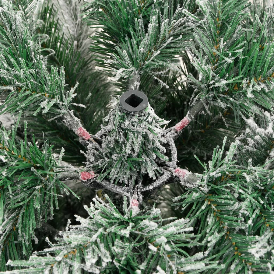 Kunstkerstboom Met Scharnieren En Sneeuw 210 cm Basis