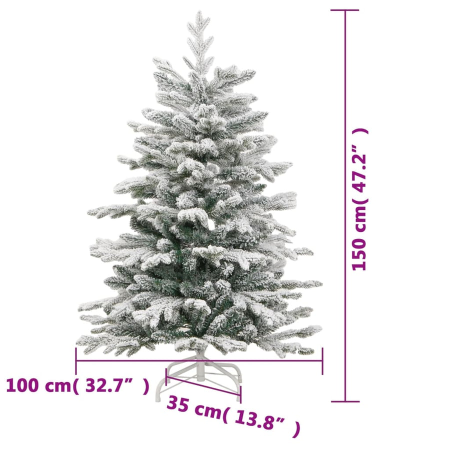 Kunstkerstboom Met Scharnieren En Sneeuw 1 150 cm