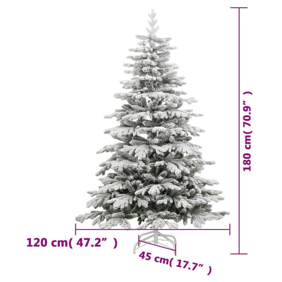 Kunstkerstboom Met Scharnieren En Sneeuw 1 180 cm